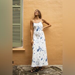 VRG GRL Le Sirenuse Linen Midi Dress